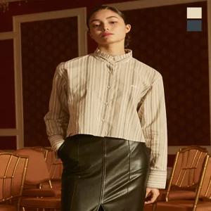 [원더플레이스][골라(GOLA)] 면 100%우먼 스트라이프 크롭 셔츠