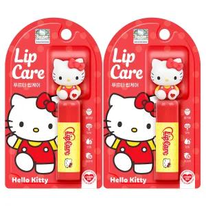 산리오 어린이 캐릭터 피규어 립케어 4.5g 딸기향 무색 헬로키티 립밤 2개