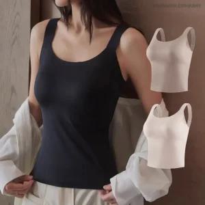이너퀸 프리수 여성용 빅사이즈 노라인 심리스 무봉제 나일론 캡내장 브라캡 노브라 브라런닝 민소매 와이드 스트랩 끈 이너 와이드스트랩캡나시