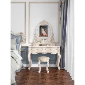 공주 화장대 엔틱 클래식 수납 원목 조명 콘솔 책상 골드