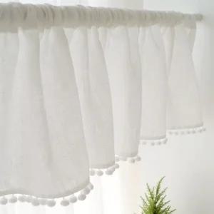 고품질 작은창 바란스 커튼 가림막커튼 주방커튼 화이트 가리개 (WABA5B5)