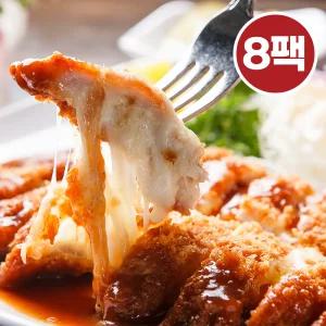 제주 흑돼지 등심 치즈 돈까스 소스포함 8팩 돈가스 SET (1400g)