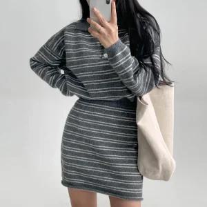 [에이와비] 단카라울투피스세트 -상의+하의set/2color