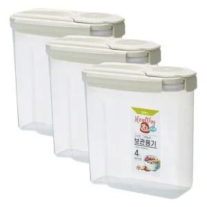 코멕스 고소한 그래놀라 보관용기 4L X 3개 시리얼통 잡곡통 코멕스밀폐용기