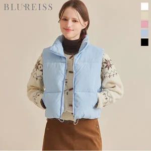 [블루레이스] 하이넥 크롭 패딩 조끼_B5W1VT4941