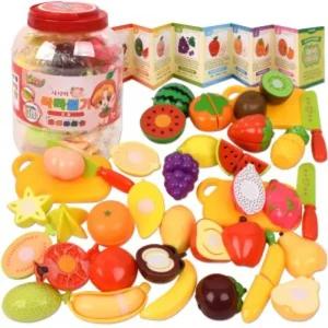 요정프루티 싹뚝 과일 자르기 썰기놀이+통 세트 2l053 소꿉 주방 음식 모형 소품역할장난감 식역할 썰기 키