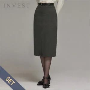 [인베스트] [벨트 SET] H라인 슬릿 롱 스커트_IN5W1SK8120