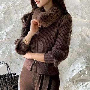 [미나그램] 키코 퍼카라 니트집업가디건