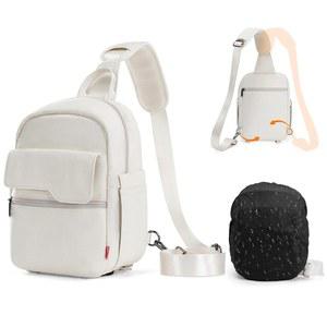 Cwatcun 카메라 가방 크로스바디 숄더 메신저 카메라 케이스, 경량 DSLR/SLR/거울 없는 사진 가방, 삼각대 홀더 및 캐논, 니콘, 소니, 후지 카메라, 렌즈 액세서리용 레인 커버 포함