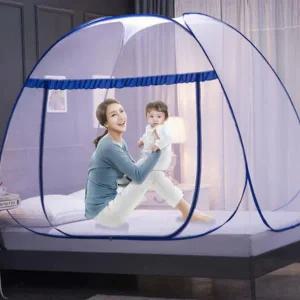 자동 원터치 모기장 바닥 접이식 모기장 침대 텐트 휴대용 캠핑