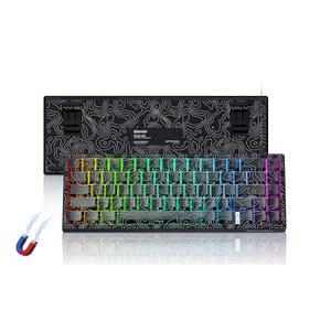Womier M68 HE V2 래피드 트리거 키보드 60%, 홀 효과 지형 게임 키보드, 마그네틱 스위치가 있는 유선 RGB 커스텀 기계식 Mac/Win용 PBT 키캡(블랙)