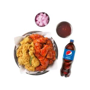 [멕시카나치킨] 후라이드반양념반+콜라1.25L