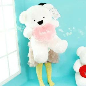 [셀러에이드]곰인형 90cm 대형 베어하트 선물용 핑크