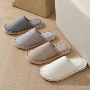 /옷자락 여자 클래식 패브릭 면 실내 슬리퍼
