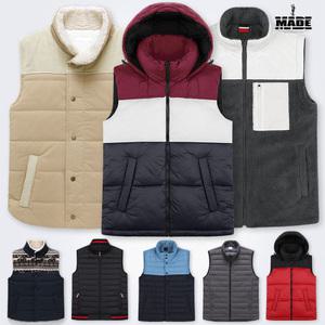 메이드 패딩조끼/초경량패딩점퍼/남성/남자/깔깔이/겨울/남녀공용/베스트/후리스/누빔/빅사이즈/양털/플리스/골프/등산