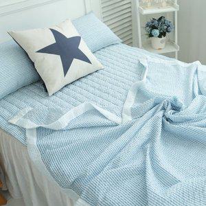 [바숨] 심플라인 여름홑이불+침대패드+베개커버 침구풀세트 퀸 Q