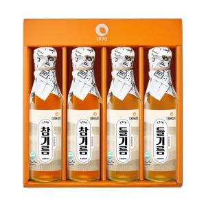 [대현상회] 저온압착 참기름/들기름 선물세트 180mlx4병