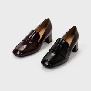 SOVO 테미스 로퍼힐 미들힐 펌프스 5cm