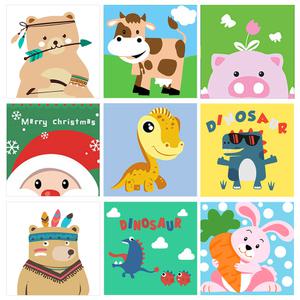 [민화샵] 소형 유화 쉬운 그림그리기 물감 세트 팝아트 액자 20x20