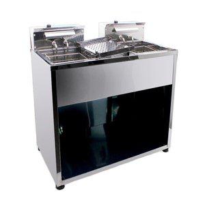 [기타]MSKOREA 업소용 전기 튀김기 MSM-200 2구 튀김 기계 소형 영업용