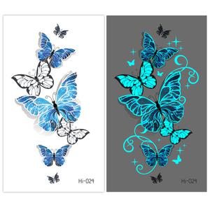 붙이는 빛나는 형광 야광 파티 콘서트 인싸템 문신 헤나 타투 스티커 셀프 꾸미기  024나비