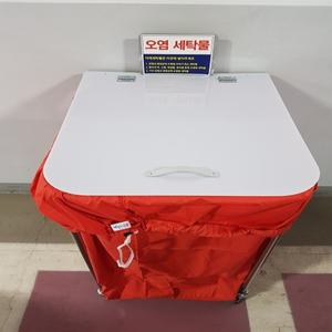 병원세탁물보관함 수거함 세탁물운반카트 햄퍼 세탁통 운반카 사각 55x55x85 뚜껑일체형