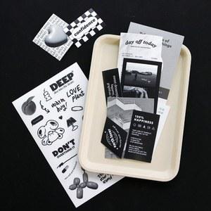 감성 흑백 컬러 다용도 다이어리 노트 꾸밈 다꾸 스티커팩