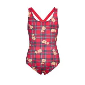 [레노마수영복](하남점)지퍼백 폴리백 2종 무상증정 여아 타탄퍼피 원피스수영복RN-GF2E802-RD