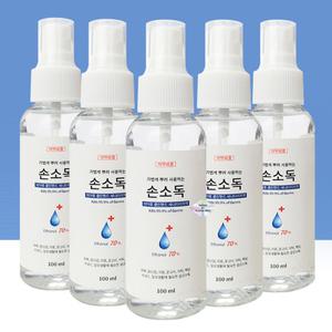 클린핸드 휴대용 뿌리는 손소독제 스프레이 100ml 5개 의약외품 약국 세니타이저