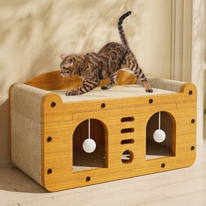 개과천선 어몽드 트윈 고양이 스크래쳐 원목 소파 하우스 숨숨집 발톱 관리 장난감 휴식공간