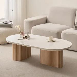 나무뜰 플랑 세라믹 템바보드 타원형 거실 소파 좌식테이블 1200 VDF163C