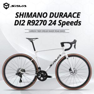 학생자전거 SAVA 풀 탄소 섬유 자전거 탑 레이싱 시마노 Di2 시리즈 세트 포함 7.1