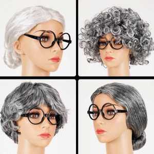 노인 가발 할머니 할아버지 흰머리 역할 연극 무대 공연 소품 실버