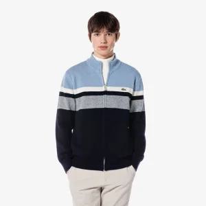 라코스테 남성 하이넥 컬러블럭 가디건 AH701E-54N AB745824