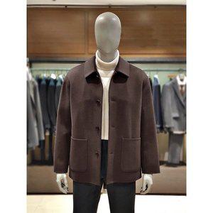 갤러리아 킨록 핸드메이드 캐시미어혼방 자켓형 점퍼 브라운 (TIU51)