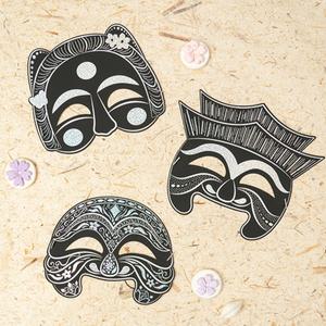 민화샵 자개 스크래치 가면 스크래치페이퍼 자개가면 전통놀이 민속놀이 체험 전통공예