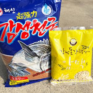 해신 감성천국 2봉+압맥 2봉 감성돔 집어제 밑밥 파우더 세트상품