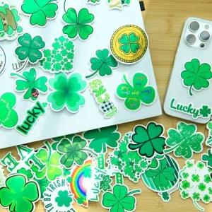 리무버블 방수 네잎클로버 스티커 50매 세트 노트북 캐리어 다꾸