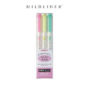 제브라 마일드라이너 3색 세트 형광펜/MILDLINER 3색/양면형광펜 (마일드라이너)