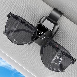 차량용 스마일 안경거치대 원터치 선바이저 클립형 자동차용 선글라스
