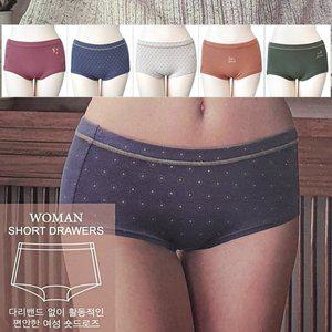 학생팬티 여성 데일리 블라디 숏 드로즈 5매