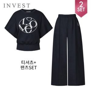 [인베스트] 레터링 맨투맨 티셔츠+팬츠 세트_IN5M1TS6540