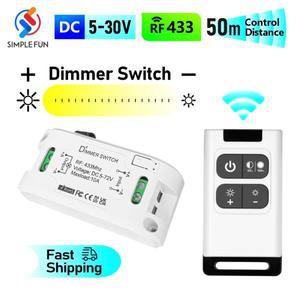 RF 433Mhz 무선 원격 제어 조광기 전등 스위치 DC 5V 12V 미니 수신기 조명 LED 밝기