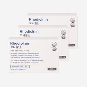 로디올닌 식약처 인정 스트레스 긴장완화 홍경천 L-테아닌 마그네슘 3박스 180정