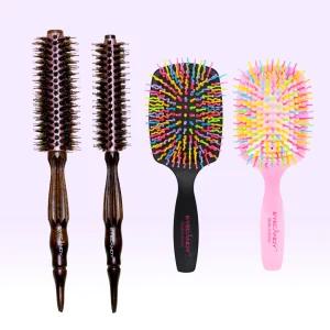 아이캔디 레인보우 볼륨 헤어 케라틴롤브러쉬+패들브러쉬 2종 세트