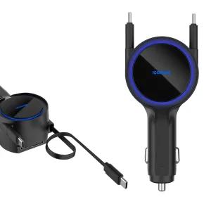 듀얼 릴타입 초고속2.0 100W 차량용 충전기 시거잭 C타입 8핀