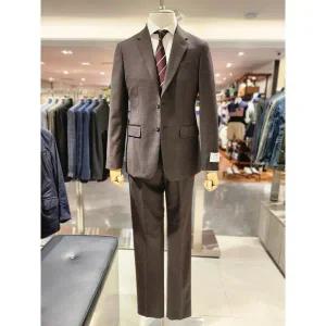 [킨록바이킨록앤더슨](광주신세계)킨록 24년 FW 체크패턴 브라운 슬림 수트 FIS52