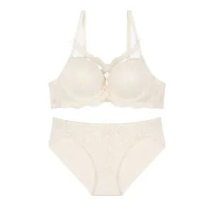 국내매장판 섹시쿠키 크로스 레이스 크림 브라 헴팬티 세트 280493