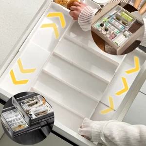 길이조절 수저정리함 서랍정리트레이 싱크대 수저보관함 포크통 2종선택