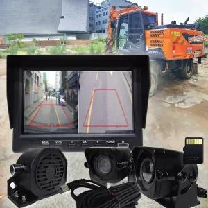 소리윤 말하는 Ai 후방 카메라 인공지능 지게차 중장비 7인치 2채널 블랙박스 전방 감지기 경보기 사람 차량 인식 비켜주세요 카메라 10M 굴착기 굴삭기 포크레인 전동 지게차 위험